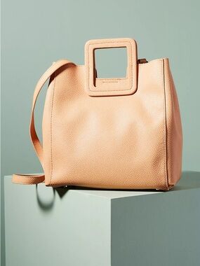 TMRW Studio Antonio Blush Pink Leather Tote Satchel Anthropologie